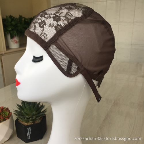 Half-hand weaving and half-mechanism Adjustable net lace wig caps for making wigs